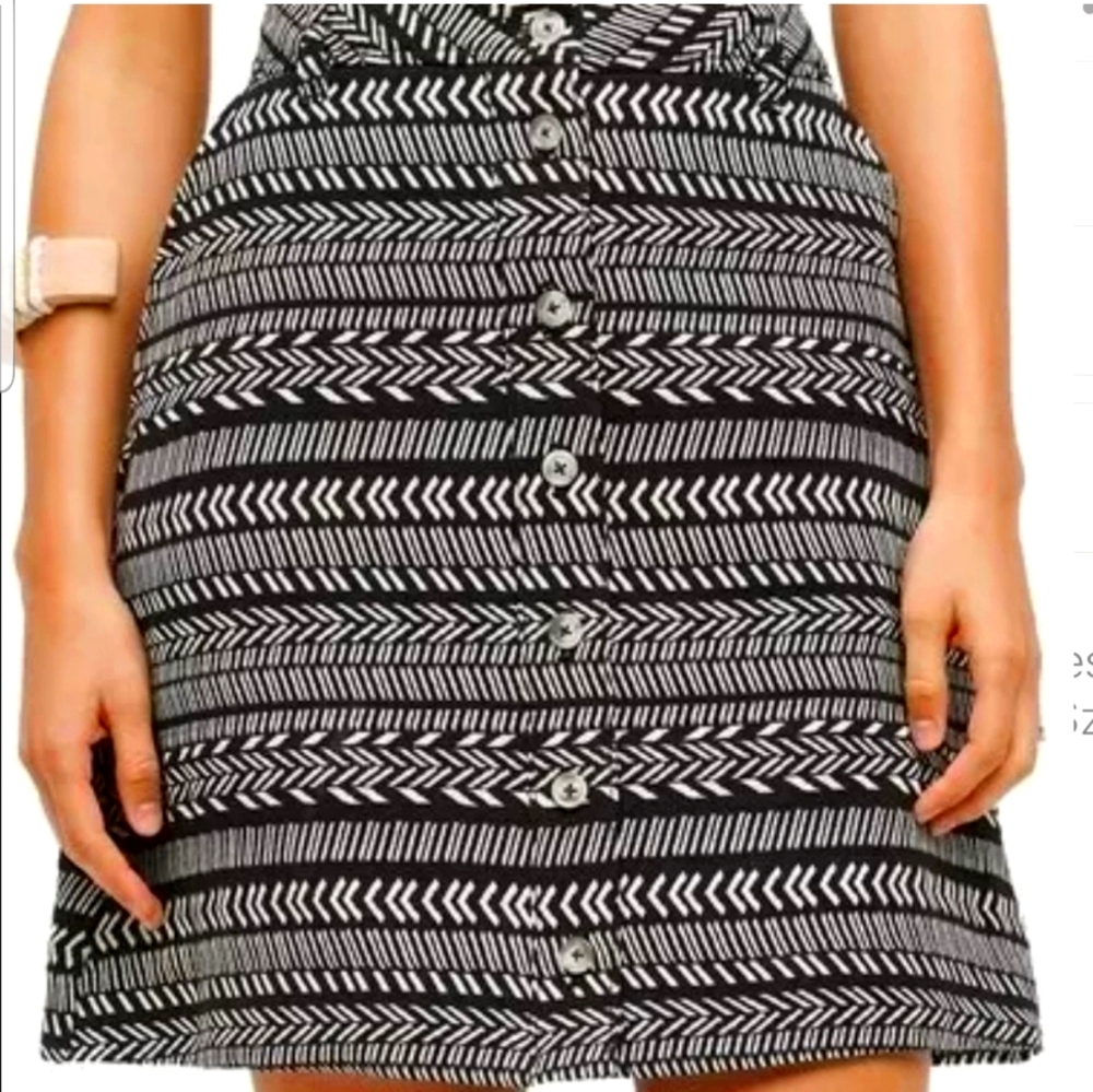 Maeve: Striped Black & Cream Skirt